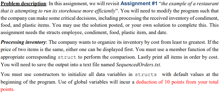 struct Date{ int day; int month; int year; }; struct Food{ string