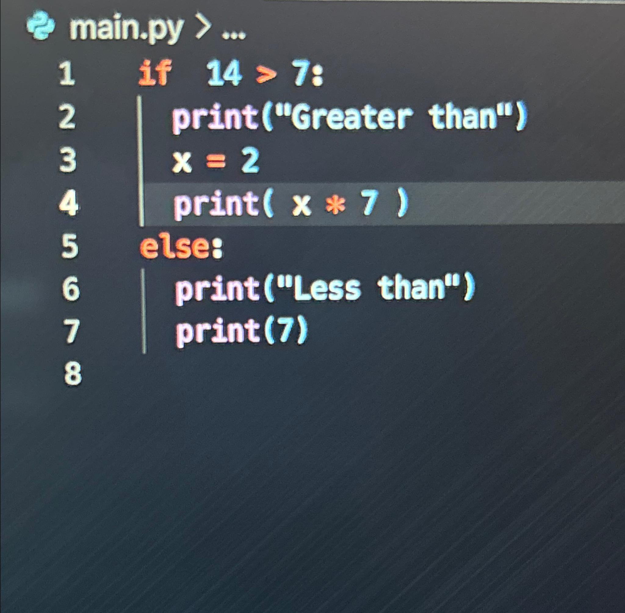  Whats wrong with my python code? 1 if 14>78 print("Greater than")