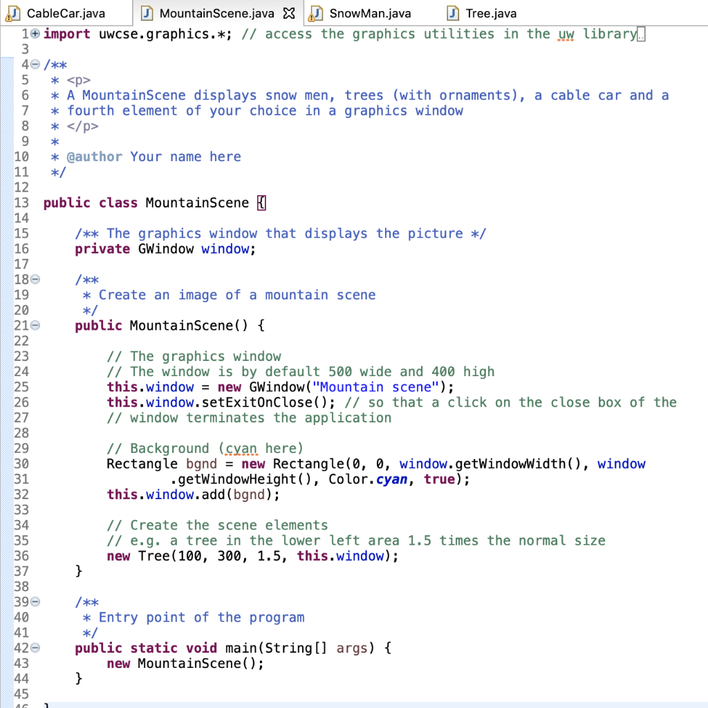 in an Eclipse project (as we did in class). Run the program