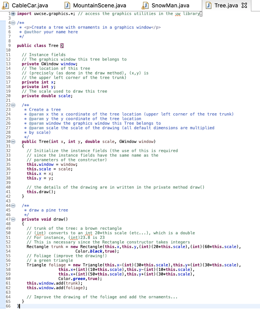 get a window with a triangle and a rectangle in the lower