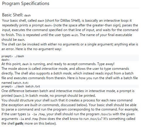 Unix shell This is what I have so far: #include #include #include
