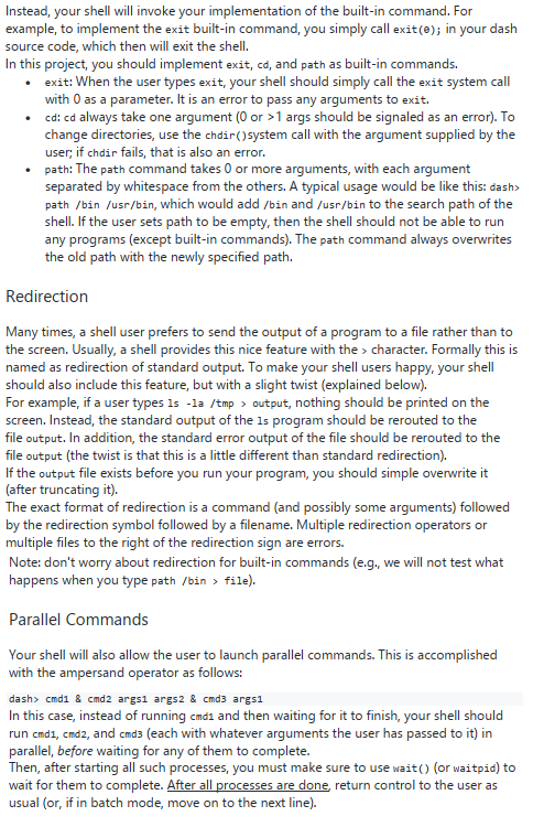 lsh_cd(char **args); int lsh_help(char **args); int lsh_exit(char **args); /* List of builtin