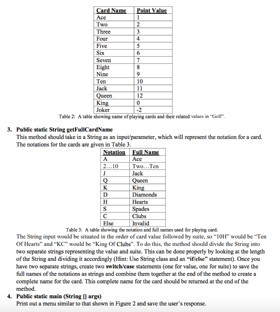 statements Card Name Ace Two Three Four Five Point Value 4 Seven