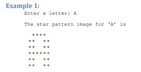 on the console using the asterisk * and space characters in an