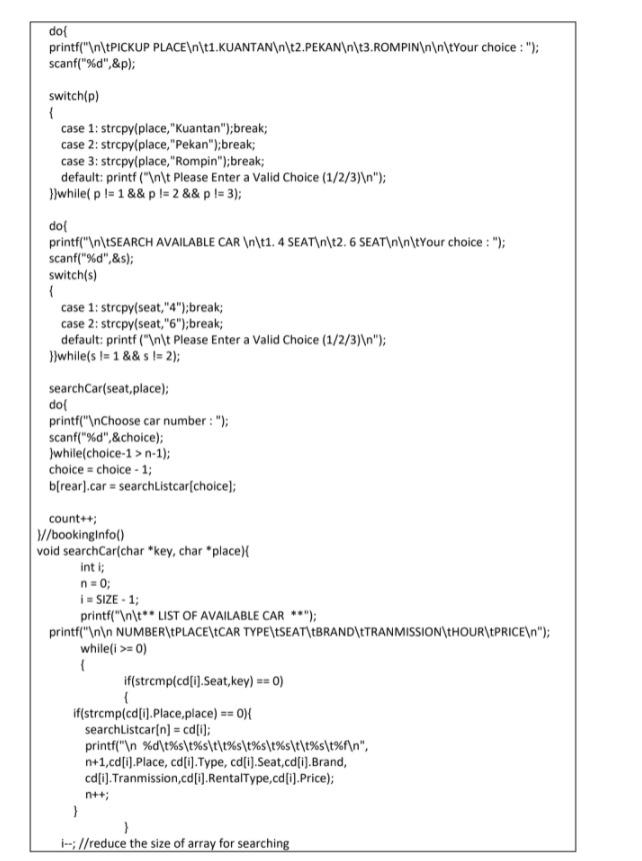 car int n = 0; int front = 0; int rear -1;
