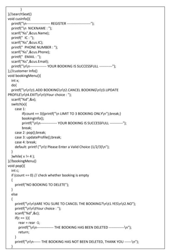 int count = 0; void searchCar(char*,char*); void pop(); void updateProfile(); struct Cart