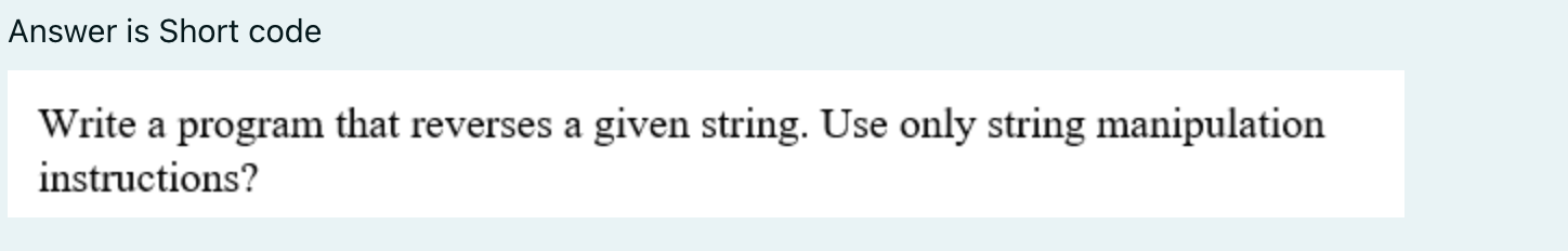  Answer is Short code can you solve a program in this