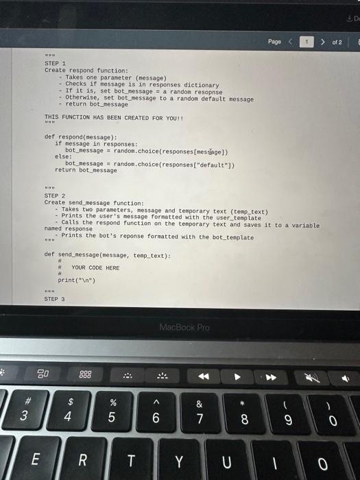 hello. It should then prompt the user with "What would you like