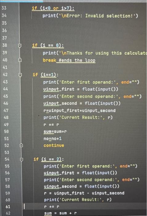 dont want the whole menu to print when entered 7 in the
