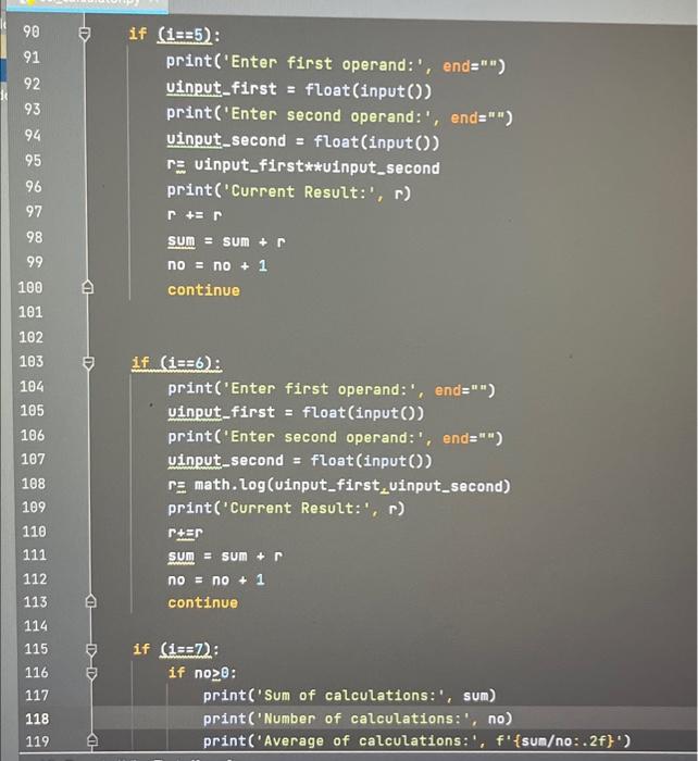 selection. the menu should only pop up for option 1-6. also if