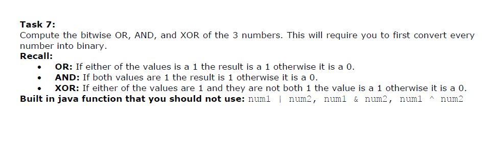 arguments. These operations have been broken up into tasks: the points distribution