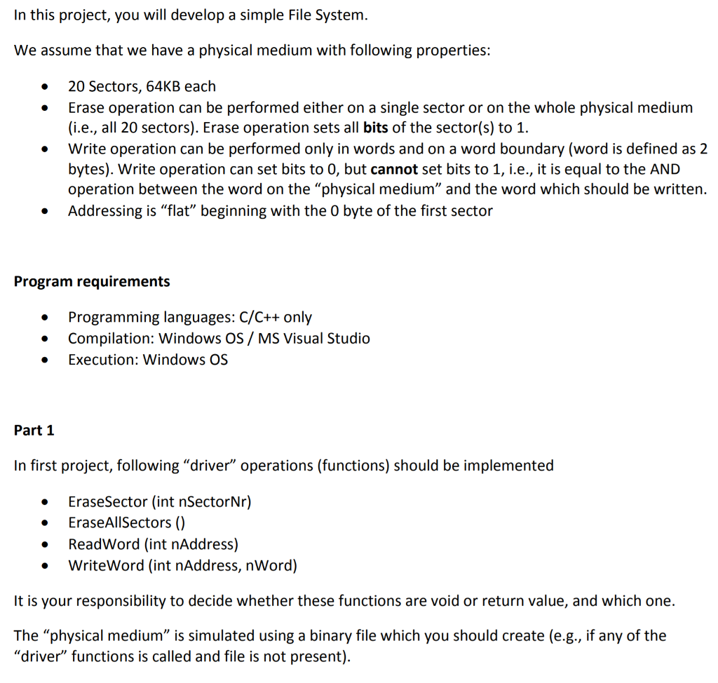 PLEASE write this in C++ In this project, you will develop a
