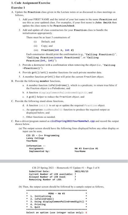 name is John Smith then update the class name to be FractionJohas