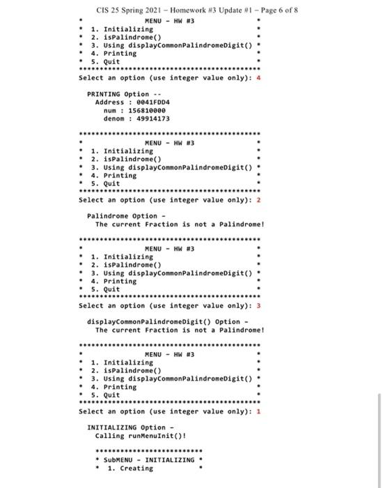 "Calling Praction (int, int) 3. Provide a destructor with a confirmation when