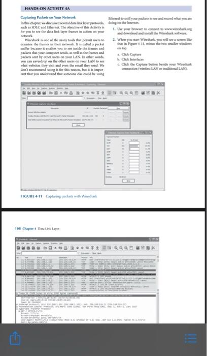  HANDS-ON ACTIVITY 4A Capturing Packets on Your Network them to your
