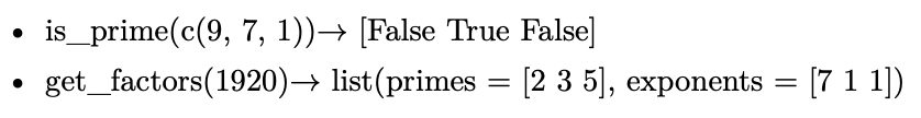 returns a list object. The list object should contain the vector of