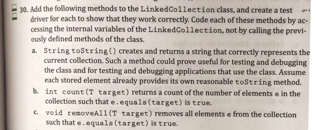  LinkedCollection: import support.LLNode; public class LinkedCollection implements CollectionInterface { protected LLNode