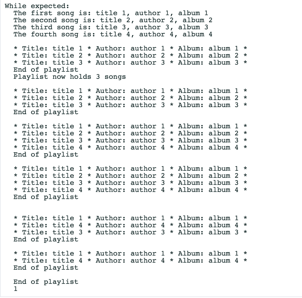 expected answer and what I receive. all of it must run in