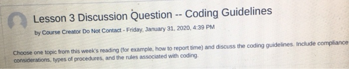  Lesson 3 Discussion Question -- Coding Guidelines by Course Creator Do