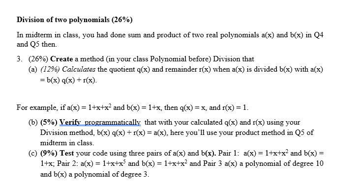  namespace Polynomials { class polynomial { private int[] poly = new