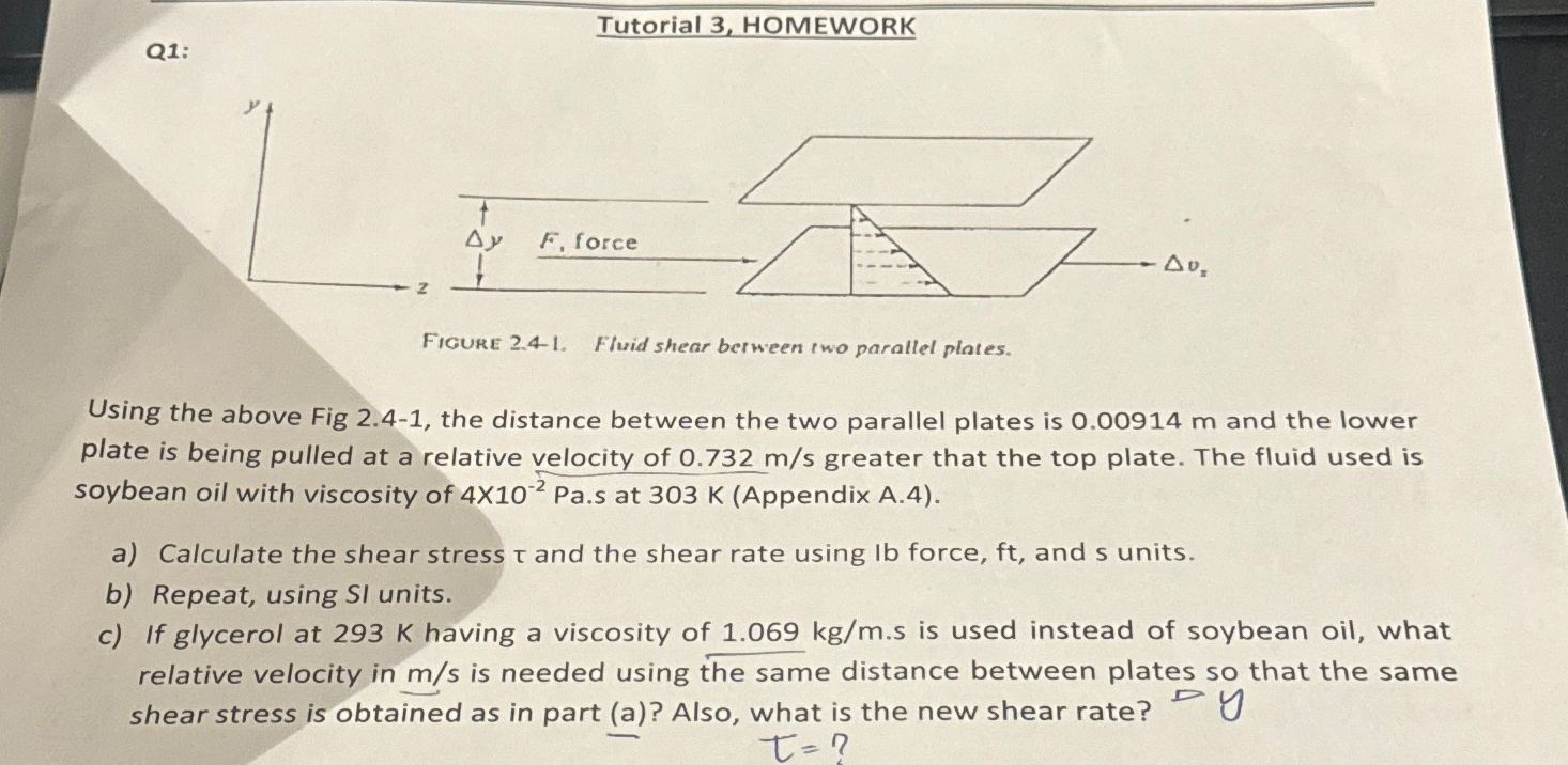  Tutorial 3, HOMEWORK Q1: Tutorial 3, HOMEWORK Using the above Fig