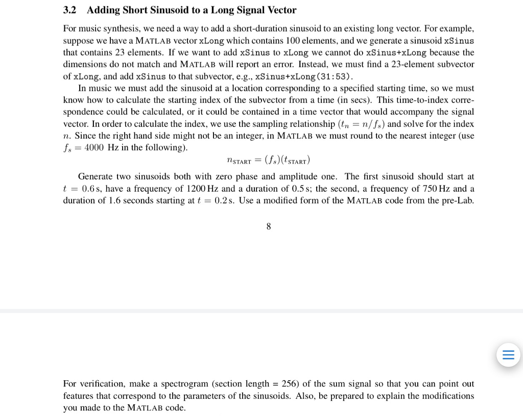 THE SPECTROGRAM PLEASE. I have also attached section 3.2 for help. 4.1