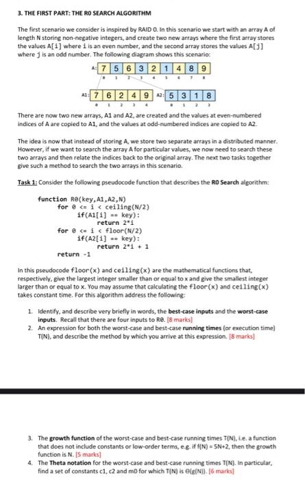  3. THE FIRST PART: THE RO SEARCH ALGORITHM The first scenario