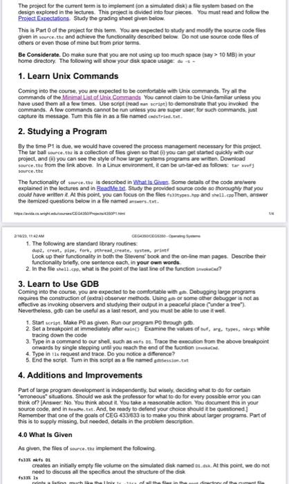  The project for the current term is to implement (on a