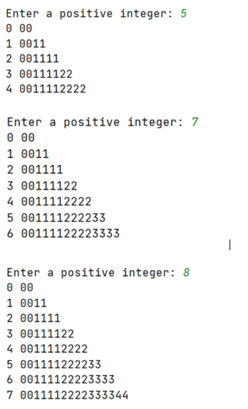  Complete the #TODO portion of the Python program pattern_nbrs.py, given below,