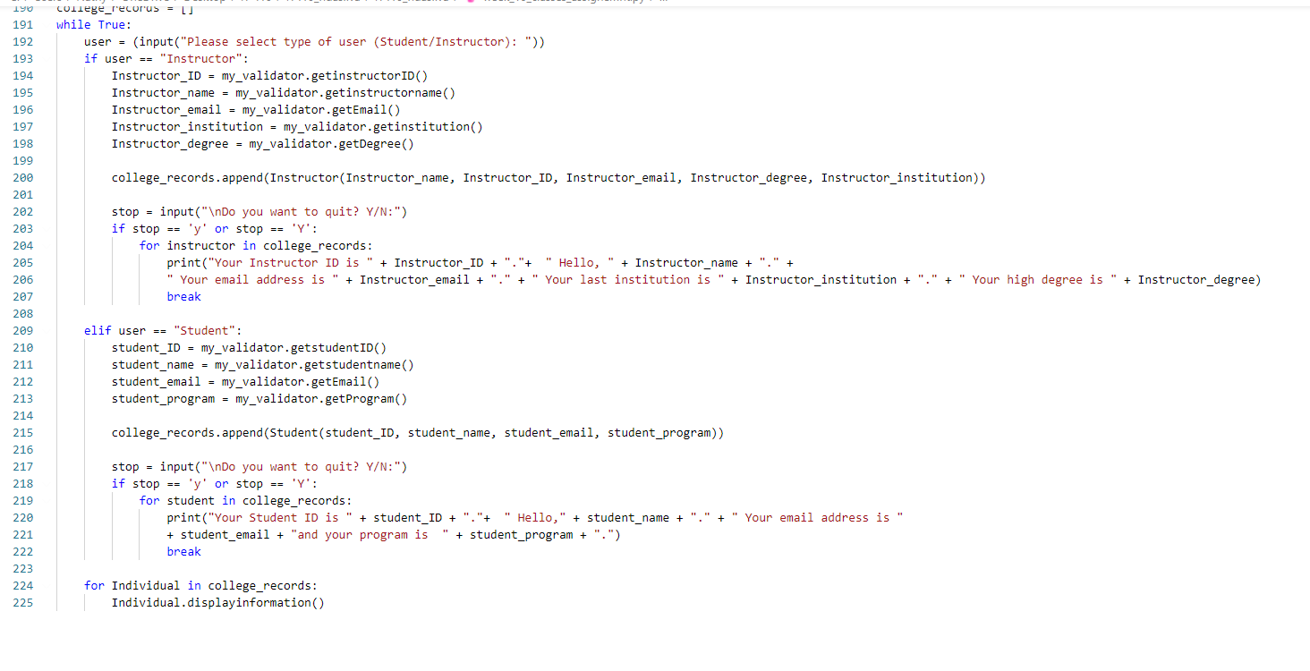 displayInformation methods, though - they don't quite work correctly. You named the