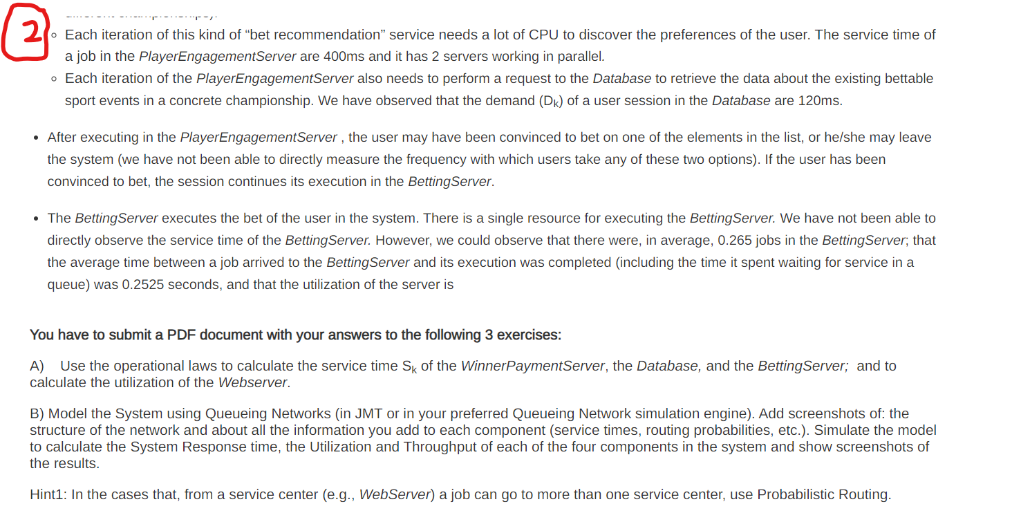 web sessions from users from the Internet. The system offers a betting