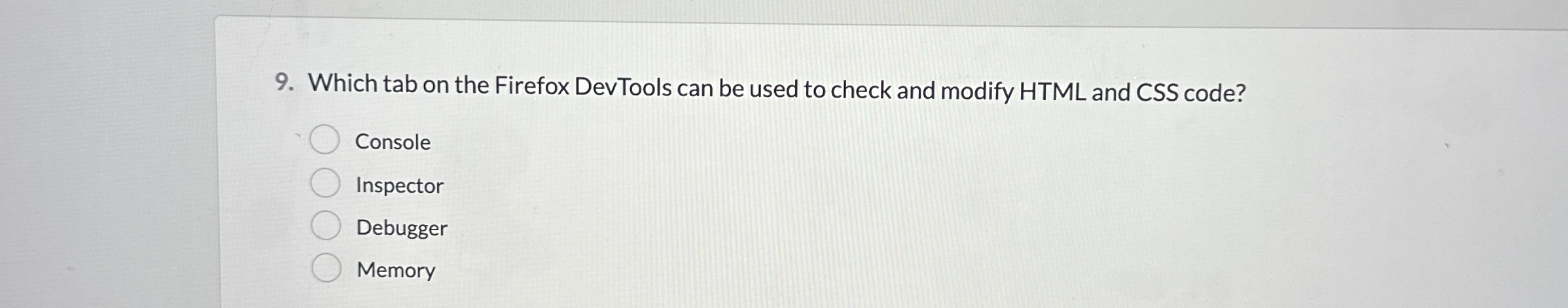  Which tab on the Firefox DevTools can be used to check