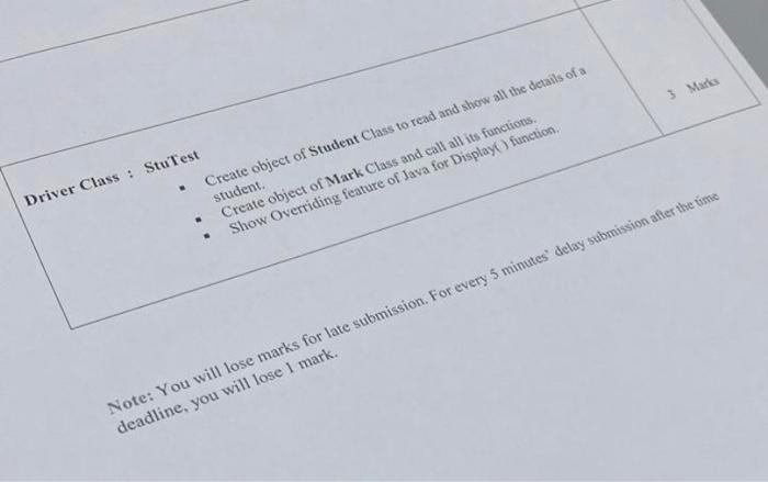 inside it - Display( ) - To show all the Student attributes