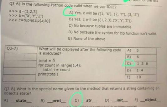  Q3-6) Is the following Python code valid when we use IDLE?