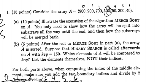 2. Oliy S6 I. (15 points) Consider the array A =