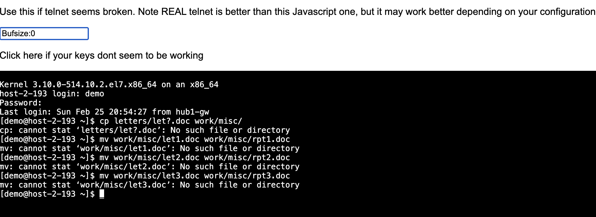  Why those command is not working? cp letters/let?.doc work/misc/ mv work/misc/let1.doc