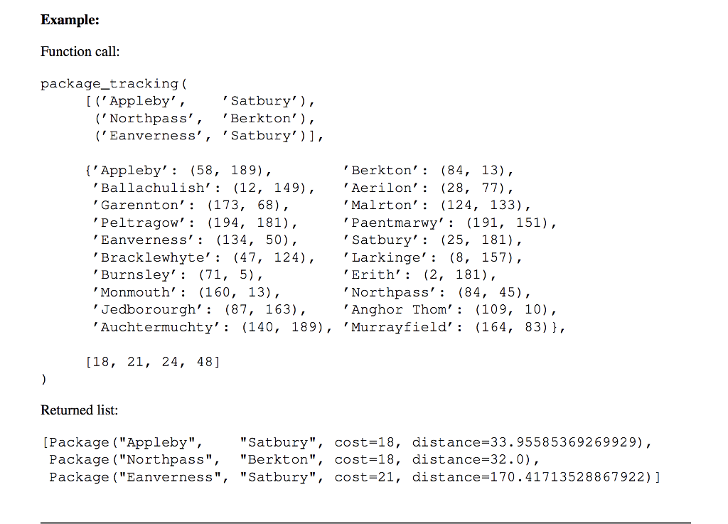 takes three arguments, in this order: 1. packages.info: a list of tuples