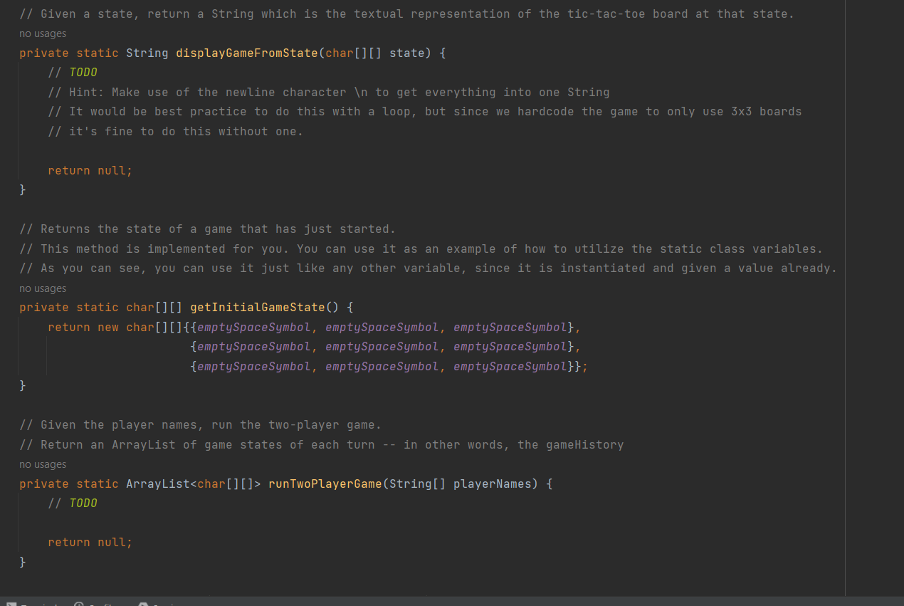 tictac-toe with you so you decide to build that. Furthermore, you want