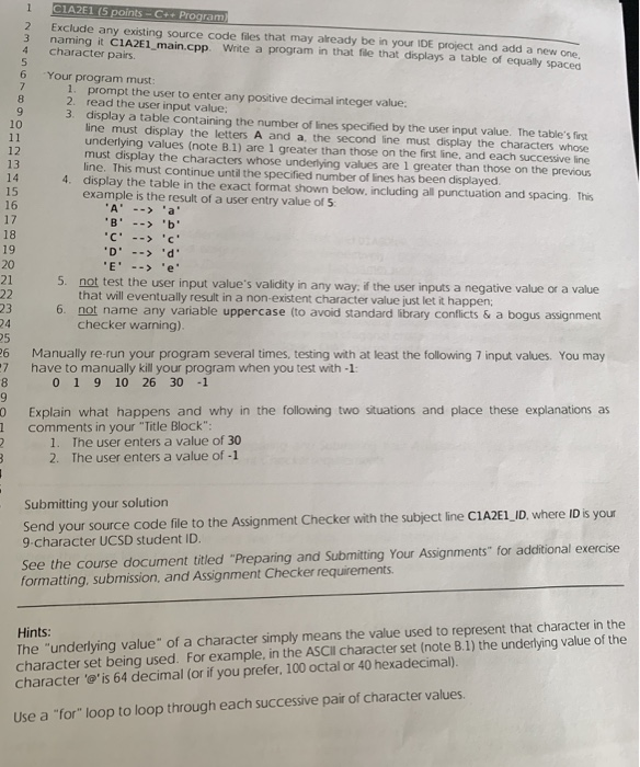  A2E1 (5 points-C++ Program 2 Exclude any existing source code files