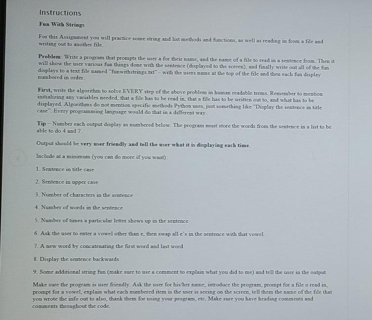 reading in from a file and writing out to another file Problem: