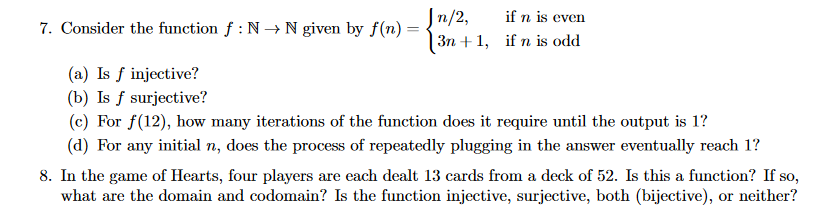  TL 7. Consider the function f N-N given by f(n)- 3u+1.
