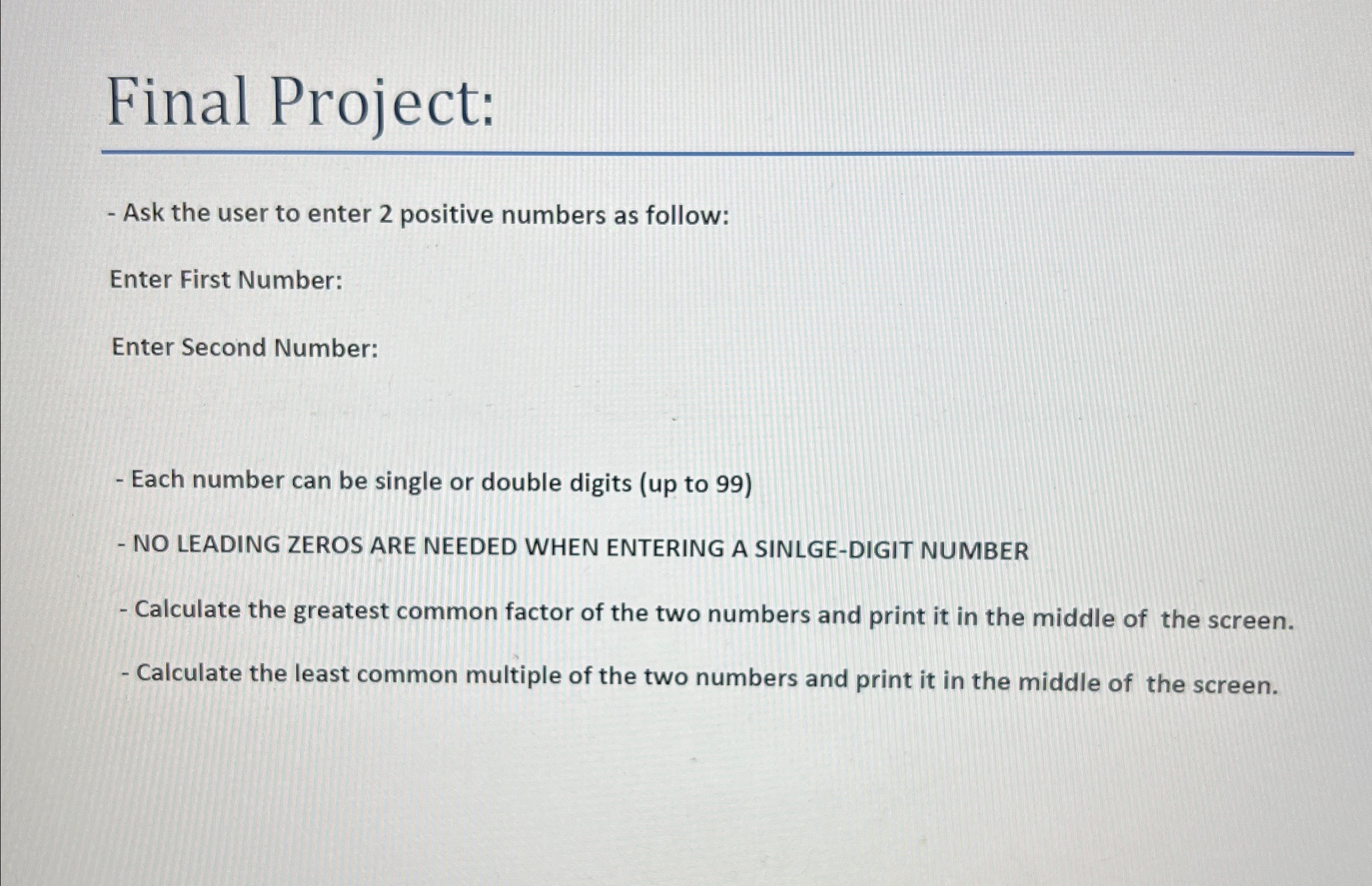  Assembly 8086 intel using instructions as simple as possible please thankyou