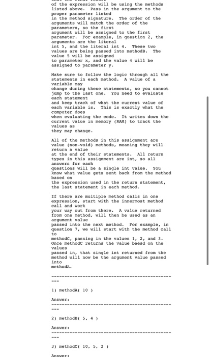  of the expression will be using the methods listed above. Pass