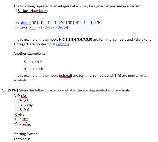 The following represents an integer (which may be signed) expressed in