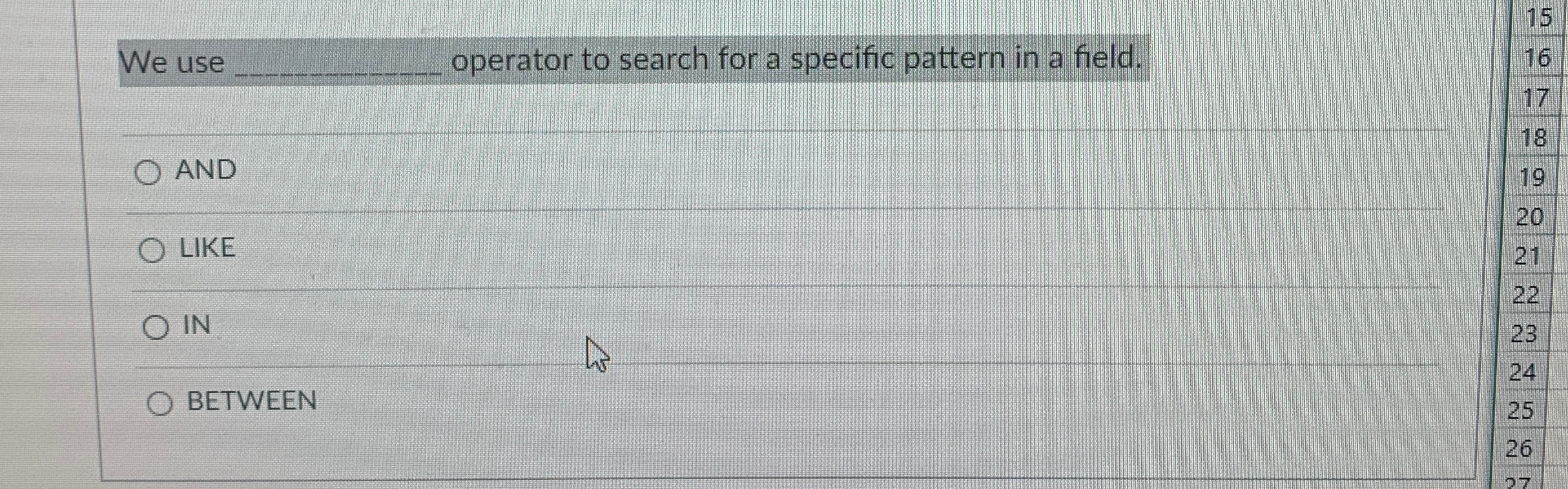  We use q, operator to search for a specific pattern in