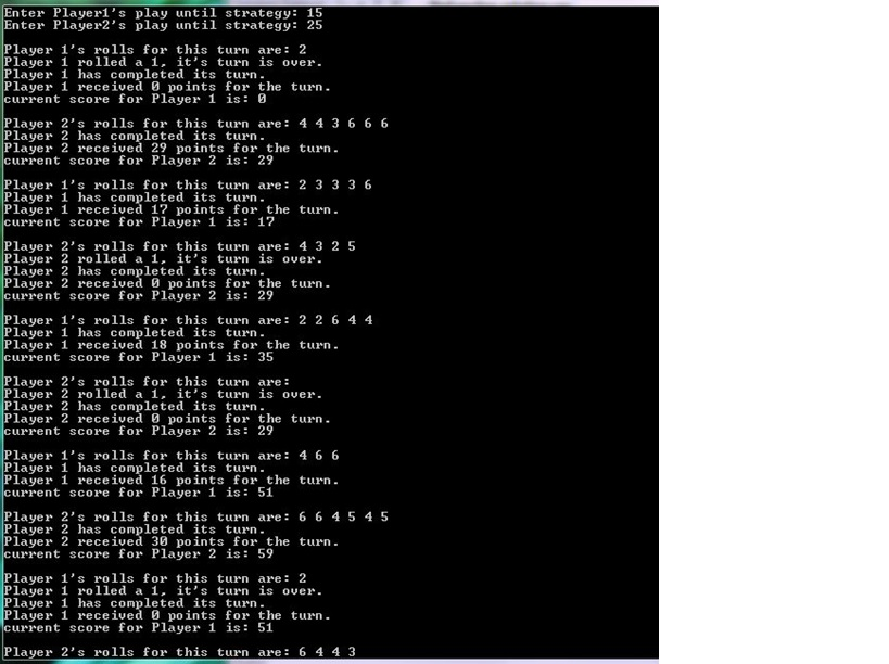 For the program we will create a two player game of pig.