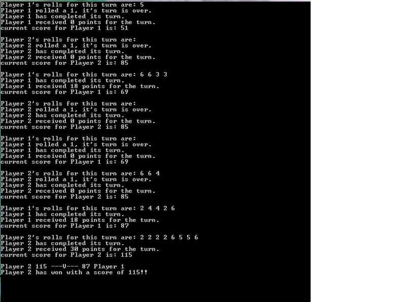 The game of Pig is a very simple dice game in which