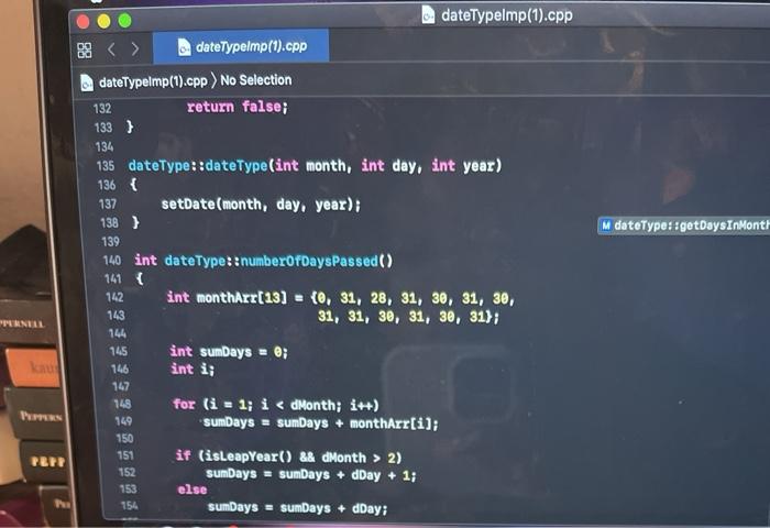 a leap year. In this program, you are to modify the class