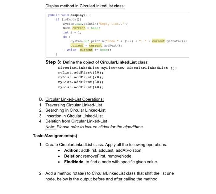 task will be done separated, the code in the main and the