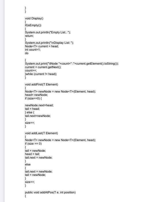 Lab 4: Circular Linked-List Objective(s) 1- Create Circular Linked-List in Java. 2-